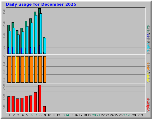 Daily usage for December 2025 Daily usage for December 2025